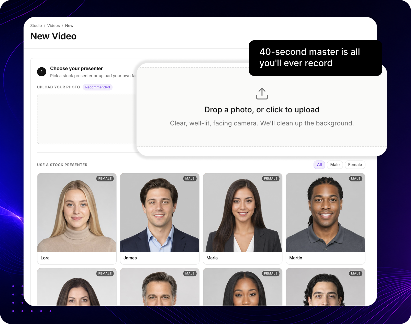 Vumu Studio — Leads list with all columns auto-mapped to script variables